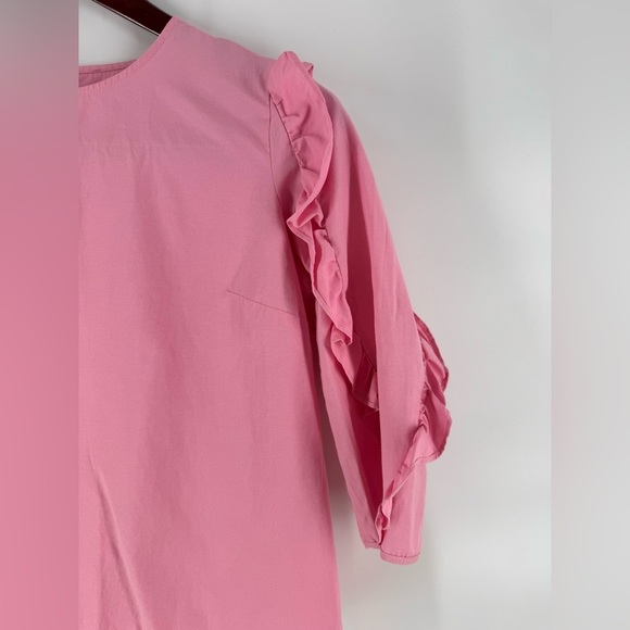 Women’s Barbie Pink Cotton Poplin Ballon Sleeve Blouse - Picture 3 of 7